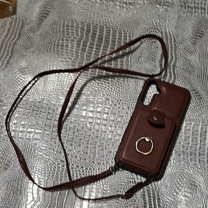 Premium Leather Androy Samsung 23 Phone Case with Strap